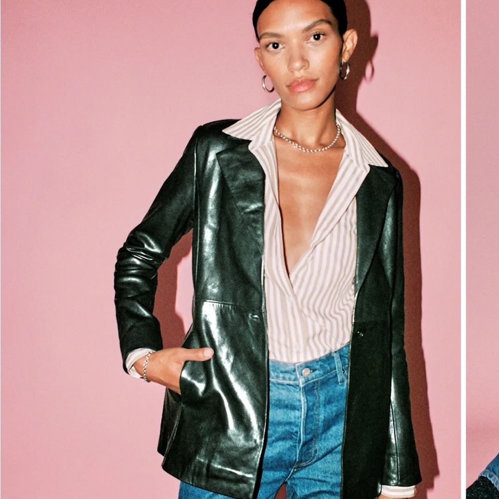 Reformation Veda Bowery leather blazer